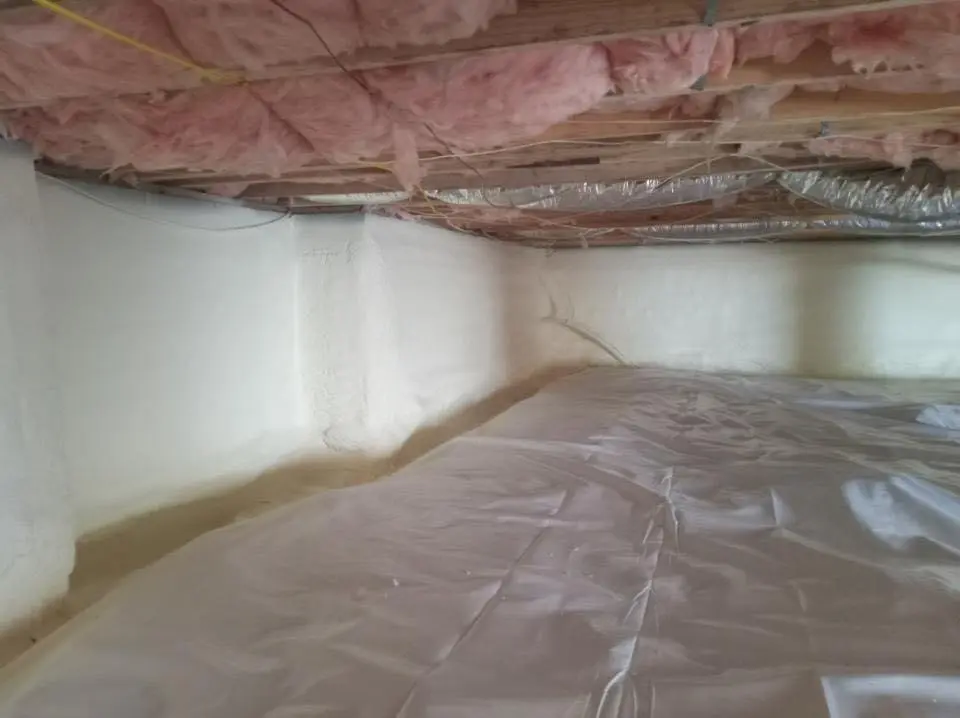 Crawl space encapsulation with closed-cell spray foam for Roof Waterproofing in Hinesville